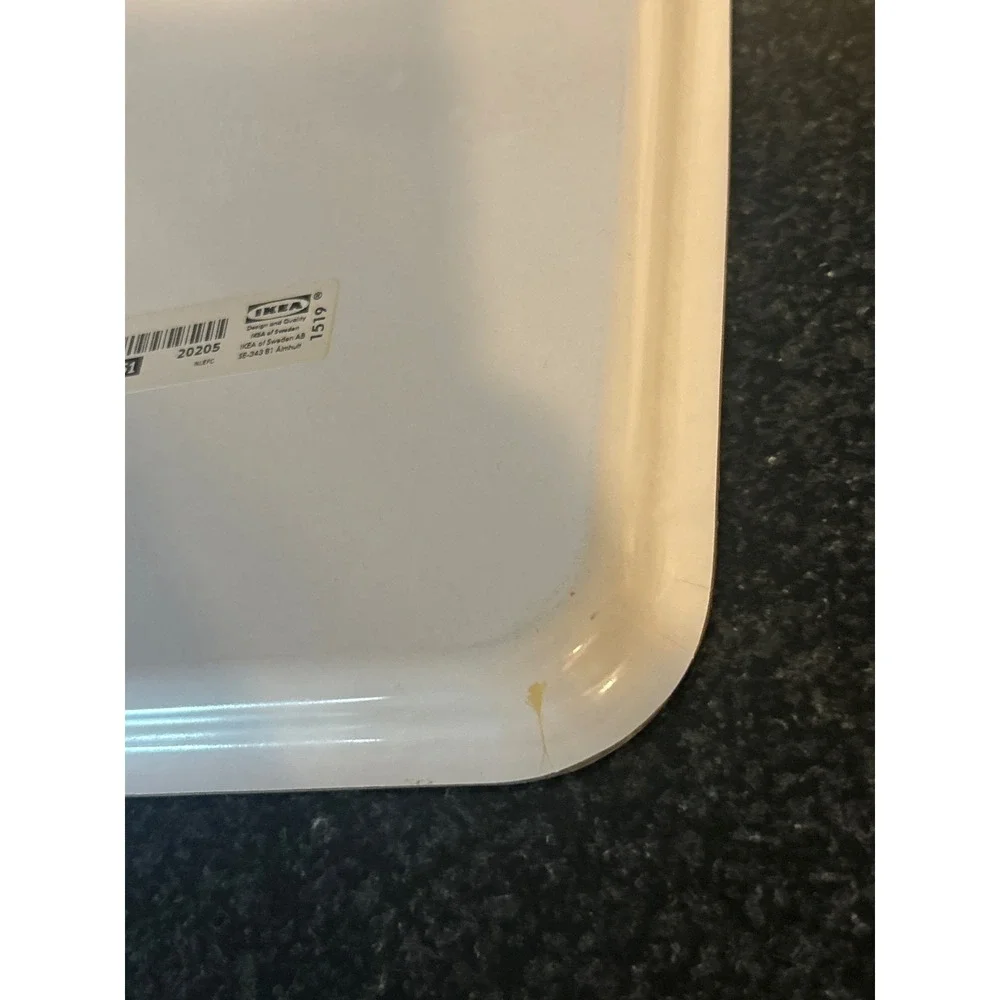 IKEA BARBAR Fruit Pattern Small Serving Tray Rectangular Melamine White